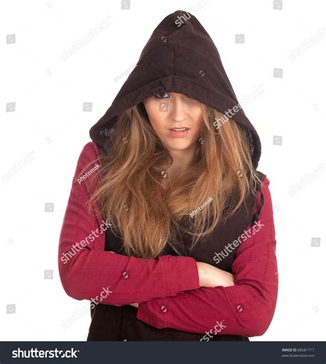 Angry Furious Young Woman Hood On Stock Photo 68581711 Shutterstock