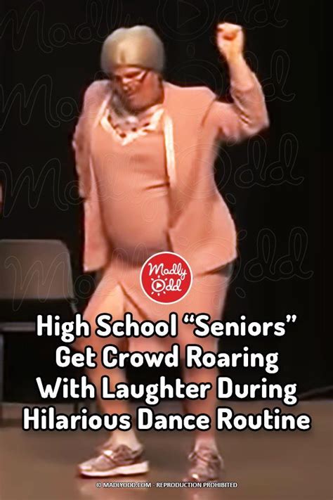 An Old Man Dancing On Stage With The Words High School Seniors Get