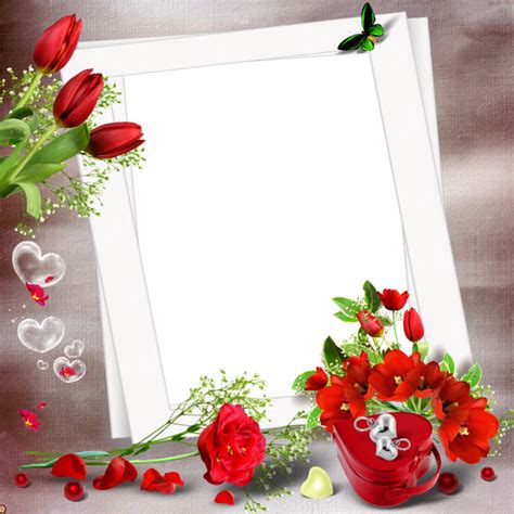 Birthday design resources · high quality aesthetic backgrounds and wallpapers, vector illustrations, photos, pngs, mockups, templates and art. Transparent Nice PNG Photo Frame with Red Flowers ...