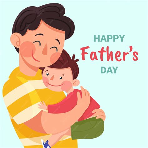Free Vector Cartoon Fathers Day Illustration
