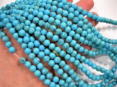 Turquoise 6mm Beads Full Strand 63 Pcs A Quality Turquoise