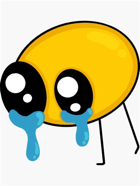 cute crying cursed emoji sticker by cursedemoge redbubble