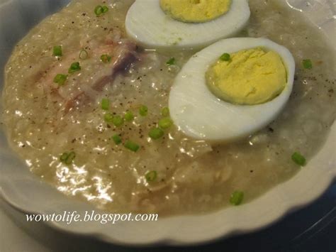 Wow To Life Lugaw With Chicken And Egg Arroz Caldo With Egg
