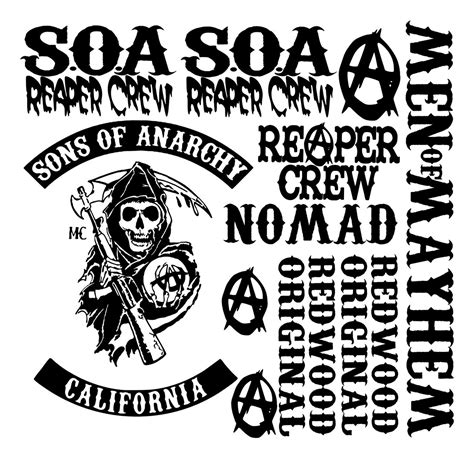 Sons Of Anarchy Vinyl Decals Stickers Soa Samcro Reaper Crew Biker
