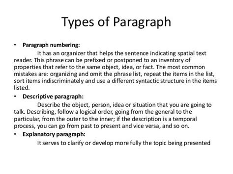 4 Types Of Paragraphs Goimages 411