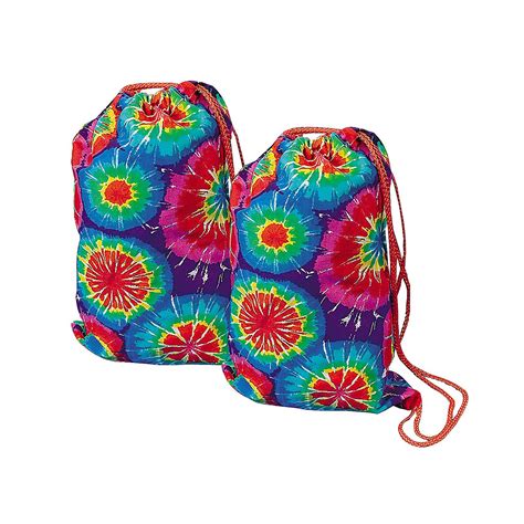 Medium Colorful Tie Dyed Drawstring Bags Tie Dye Backpacks Colorful