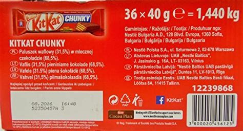 3800020456125 Nestle Kit Kat Chunky Pack Of 36 X 40 Gr
