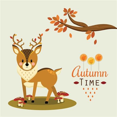 Premium Vector Autumn Deer