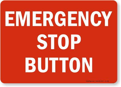 Emergency Stop Button Sign Sku S 1183