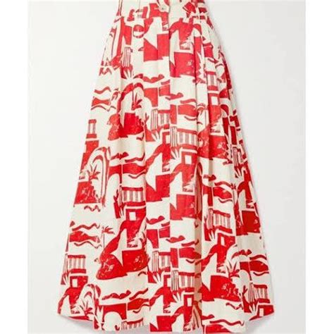 Mara Hoffman Tulay Printed Woven Hemp Maxi Skirt Depop