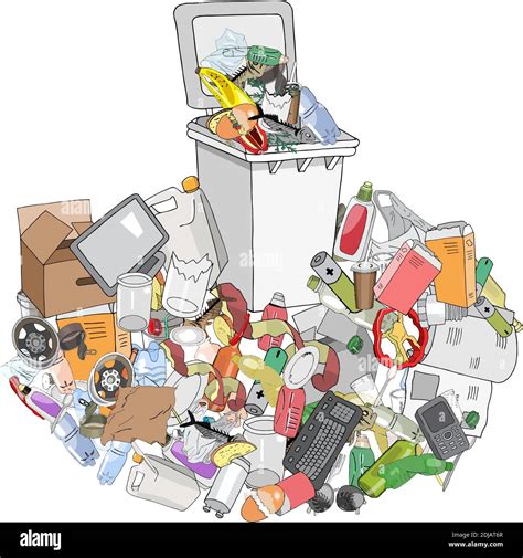 Vector Hand Drawing Illustration Of Trash Can Concept Of Recycles Day