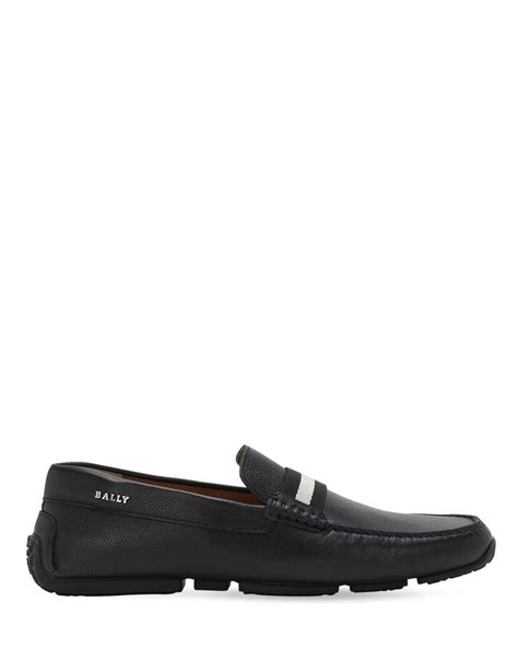 Bally Driver Leather Loafers W Stripe In Black For Men Lyst