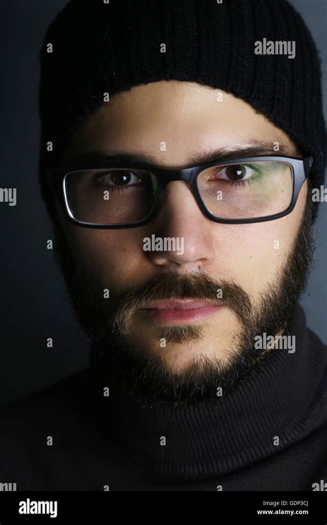 Handsome Male Wearing A Black Hat Stock Photo Alamy