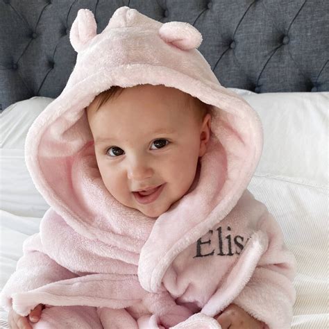 Personalised Soft Baby Pink Dressing Gown With Ears By A Type Of Design