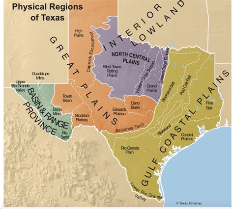 These Are The Physical Regions Of The State Of Texas The Website Also