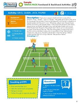 Free Tennis Pack Sample The Pe Project By The Pe Project Tpt