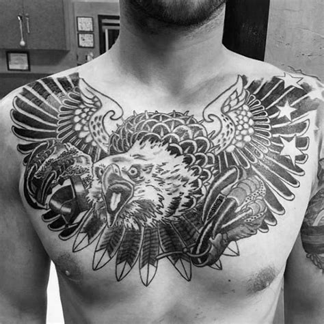 80 Eagle Chest Tattoo Designs For Men Manly Ink Ideas