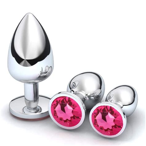 butt anal plug metal plugs sex crystal jewel silver new tear drop 3 sizes ebay