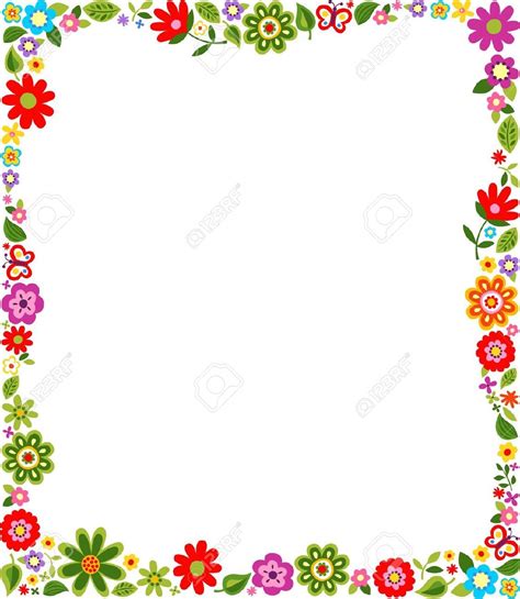 Patrón Lindo Frontera Floral Ilustraciones Vectoriales Clip Art