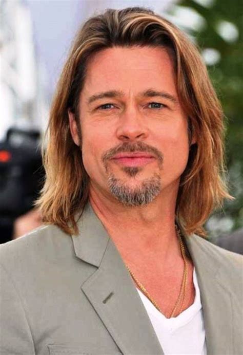 Even when brad pitt had long unkempt hair and massive beard back in 2002, he still looked handsome and rugged that goes quite well with his black button down shirt. Brad Pitt long hair styles - Mens Haircuts 2014 | Brad ...
