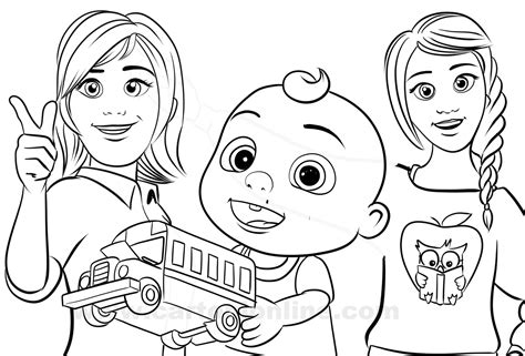 Cocomelon School Bus Coloring Page Busy Shark Images