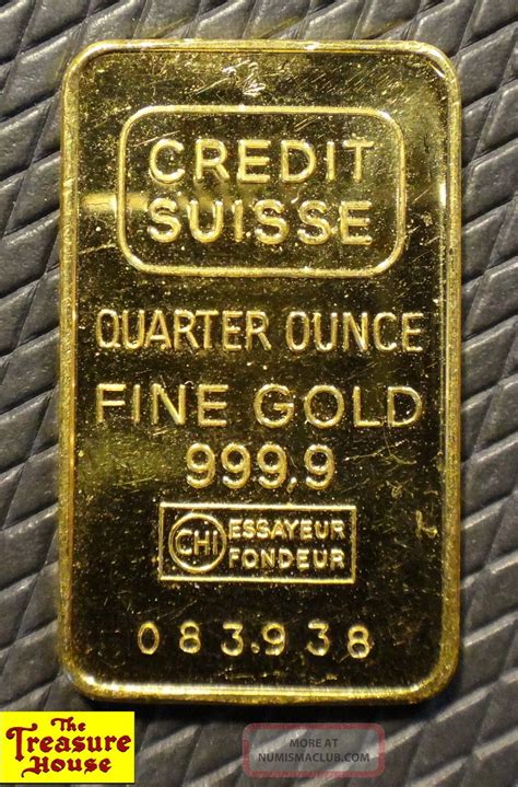 Credit Suisse 14 Oz T Quarter Ounce Troy 9999 Fine Pure Gold