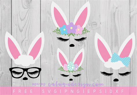Free svg files to download from cut that design. FREE Bunny Faces SVG, PNG, DXF & EPS by Caluya Design