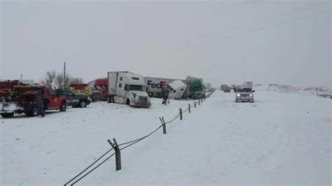 April Blizzard Causes 70 Vehicle Pile Up On Wyoming Interstate