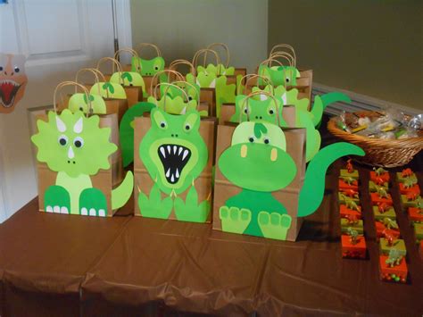 Dino Bags To Carry Prizes Candy And Snacks Home Dino Birthday In