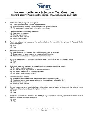 What are the requirements to obtain hipaa? Hipaa Test - Fill Online, Printable, Fillable, Blank ...