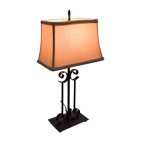 68 Off Rectangular Table Lamp With Black Metal Base Decor