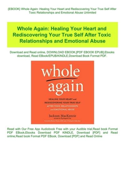 {ebook} Whole Again Healing Your Heart And Rediscovering Your True Self After Toxic