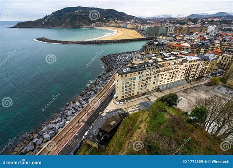 Aerial Cityscape Of San Sebastian Viewed From The Mount Urgull Basque