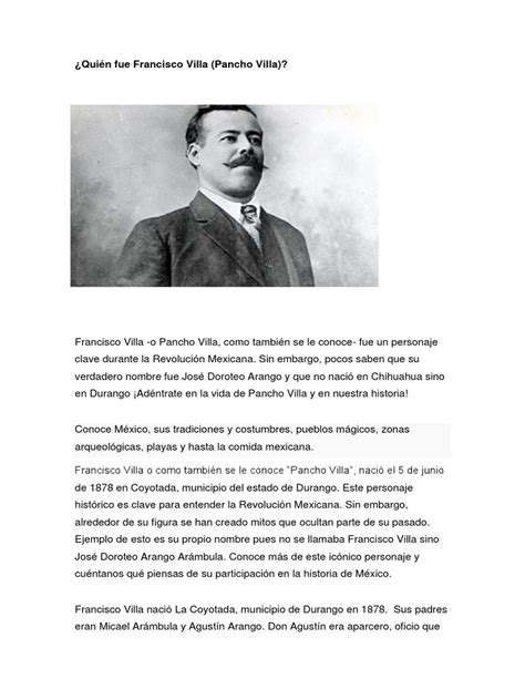 Biografía De Francisco Villa Pdf