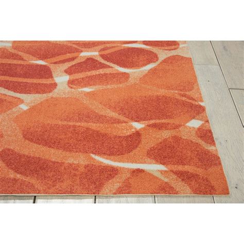 Floral transitional indoor/outdoor area rug Nourison Coastal Orange Indoor/Outdoor Area Rug & Reviews ...
