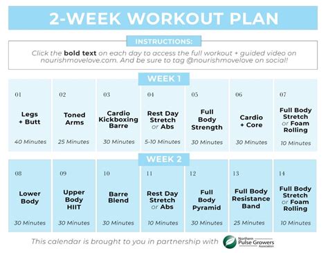 free 14 day challenge workout meal plan nourish move love