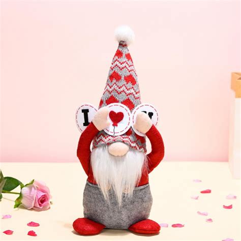 valentine s day faceless rudolph dolls with bow and arrow sweet couples gnomes plush doll