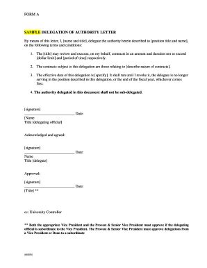 Authority letter to collect bank passbook. Delegation Of Authority Form - Fill Online, Printable ...