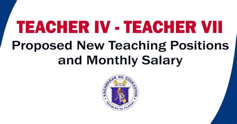 proposed new deped s positions and their salaries teacher iv vii teachers click