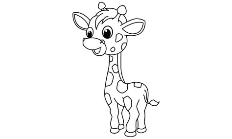 Cute Giraffe Cartoon Coloring Page Graphic By Ningsihagustin426