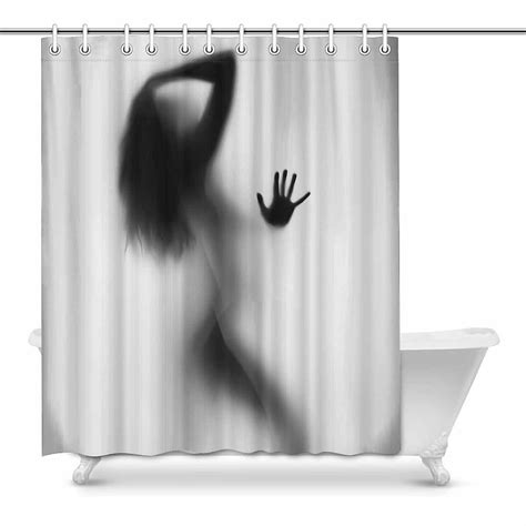 Funny Sexy Woman Silhouette Shadow House Decor Shower Curtain For