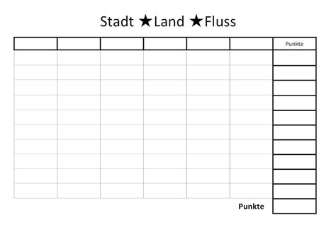 Die ausgestellten quittungen können einfach in einer tabelle verwaltet werden. Stadt Land Fluss Vorlage (Word & PDF) | Muster-Vorlage.ch
