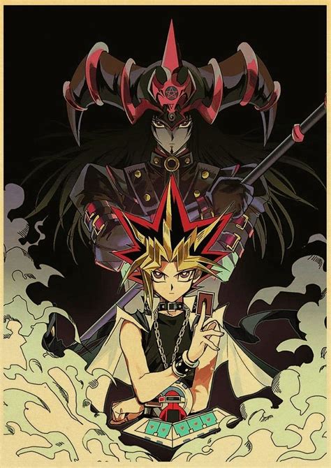Anime Yu Gi Oh Duel Monsters Mutou Yuugi Retro Poster For Living Room Size 12x16 Inch Type