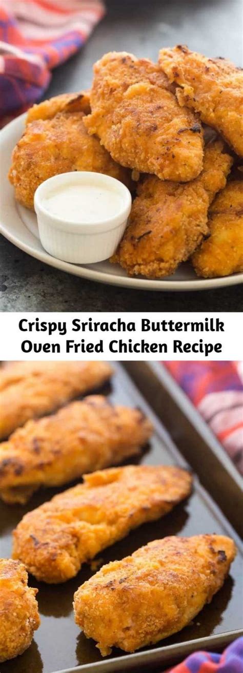 With a lighter base, the chicken could burn on the. Crispy Sriracha Buttermilk Oven Fried Chicken Recipe - Mom ...