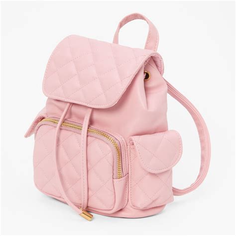 Quilted Mini Flap Backpack Blush Pink Claires Us