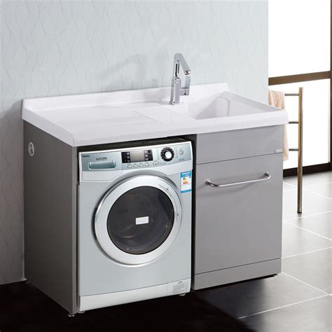Stainless steel laundry tub cabinet white metal cabinet with stainless steel sink stainless steel thickness: Stainless steel 304 1 meters 1.2 meters belt sudsy ...