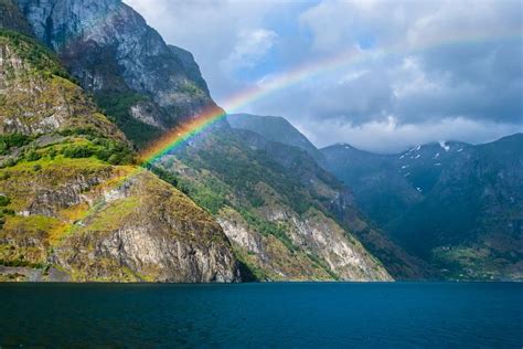Rainbows In Norway Rainbow In Fjord Norway Nature Natural