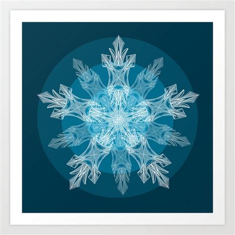 1 Blue Snowflake Art Print By Artlovepassion Society6