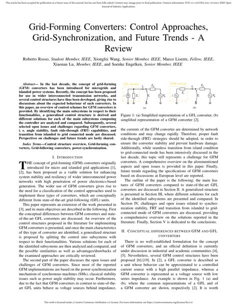 Pdf Grid Forming Converters Control Approaches Grid Synchronization