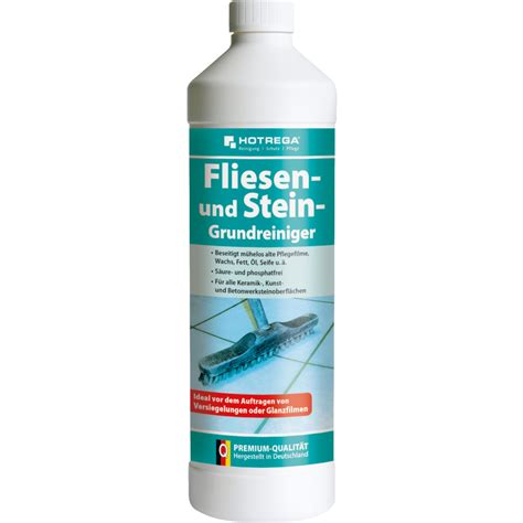 Dieser grundreiniger entfernt auch wasserflecken, kalk, rückstände von seifen,urinstein, rost. HOTREGA® Fliesen- und Stein-Grundreiniger, 1000 ml ...